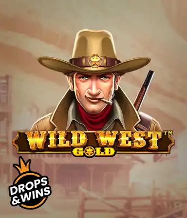 Графика игрового автомата "Wild West Gold" от Pragmatic Play, изображающее мужчину в шляпе шерифа с винтовкой. За его спиной находится деревенская улица на Диком Западе. Идеально подходит для любителей жанра вестерн и игр на тему Дикого Запада. Этот слот обещает незабываемые приключения и возможность получения призов.